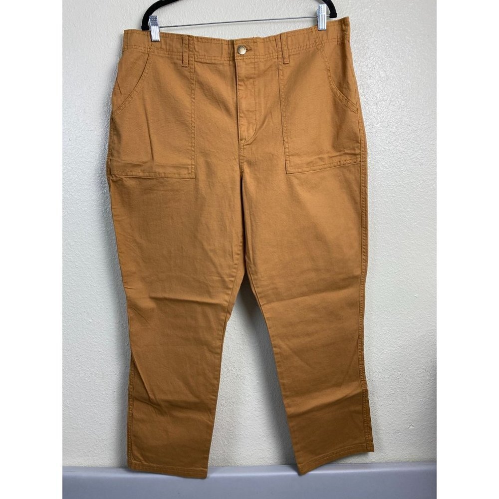 NEW Knox Rose Khaki Straight Leg Pant High Rise Elastic Waist Womens Size XXL‎